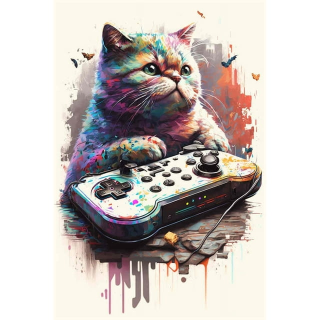Colorful Game Controller Wall Art Poster Prints Nordic Aesthetic Picture Canvas Painting Gaming Boy Room Home Decoration50 x 70 cm (without frame),19