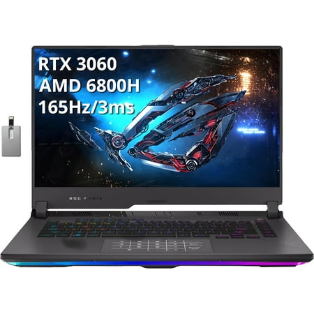 ASUS ROG Strix G15 15.6" 165Hz WQHD Gaming Laptop, AMD Ryzen7 6800H, NVIDIA GeForce RTX 3060, 64GB DDR5 RAM, 2TB SSD, RGB KB, Thermal Grizzly Cooling, VR-Ready, Gray, Win 11 Pro, 32GB USB Card