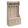 thumbnail image 1 of Woodland 40W Hall Tree and Shoe Bench w/ Doors in White Maple - Engineered Wood, 1 of 5