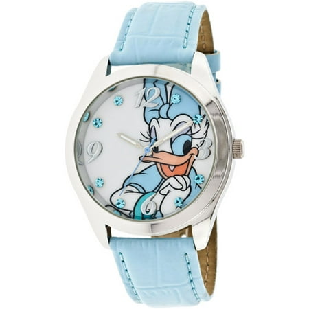 Women's Daisy Duck Light Blue Watch, Iced Croco Strap