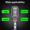 thumbnail image 2 of Microphone Vintage en Métal pour 55SH Microphone Classique Dynamique Filaire pour Enregistrement en Direct Karaoké Studio, 2 of 5