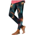thumbnail image 3 of Clearance BiZtdJrK Women's Fashion Night Sky Graphic Print Leggings Casual High Waisted Workout Tights Stretch Ankle Length Gym Yoga Pants Holiday Outfits Navy L, 3 of 5