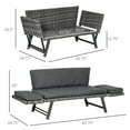 thumbnail image 2 of CoSoTower Convertible Wicker Loveseat Grey Patio Chaise Lounge, 2 of 7