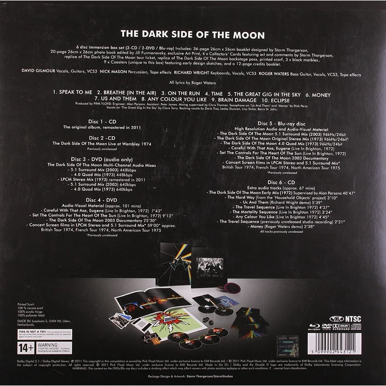 6discs CD Pink Floyd 狂気 Dark Side Of The Moon Immersion Box Set TOCP7116567 EMI /01500 Pink Floyd - The Dark Side Of The Moon Immersion Box Set