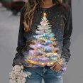 thumbnail image 2 of Womens Christmas Sweatshirt Fashion Xmas Drop Shoulder Long Sleeve Loose Pullover Tops Round Neck Loose Sweat, 2 of 5