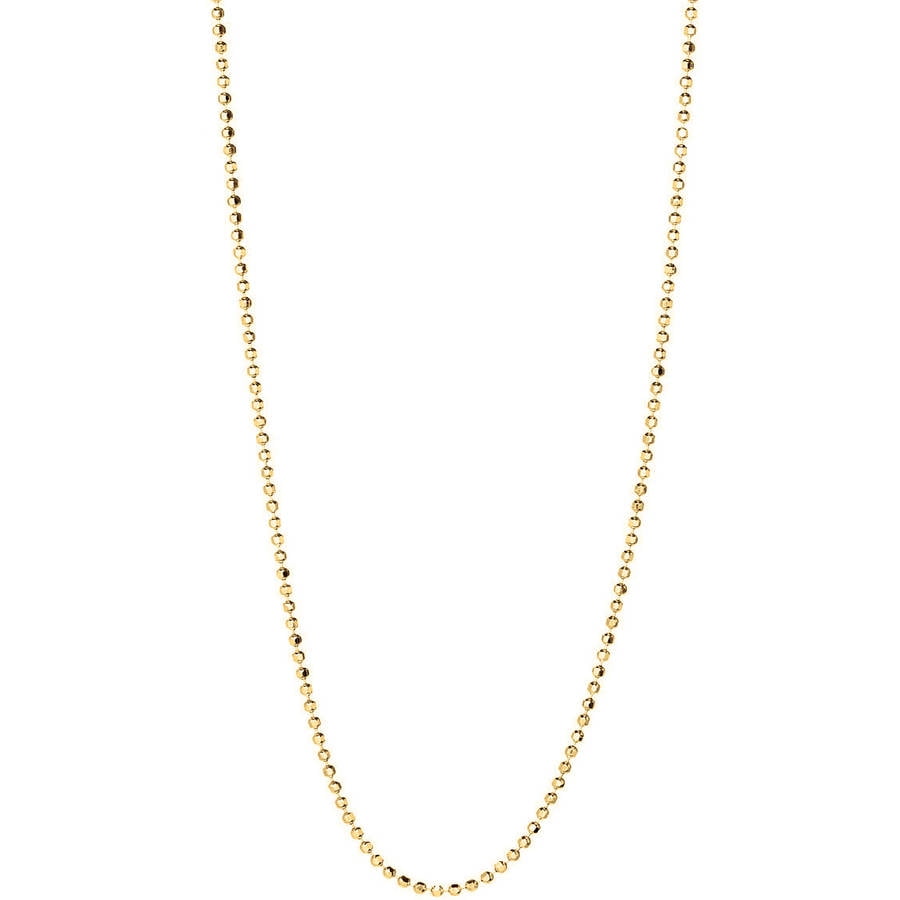 18kt 18K Yellow Gold 16" 18" 20" 1mm Diamond Cut Ball Bead Necklace Chain 