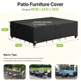 thumbnail image 2 of MR. COVER Patio Furniture Cover Waterproof, 600D Heavy Duty Outdoor Sofa and Table Set Cover, Rectangular Sectional Couch Protector, Windproof and Snowproof, 90"W x 64" Dx 28"H, Black, 2 of 12