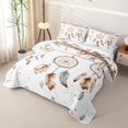 thumbnail image 3 of Homewish Bohemian Dreamcatcher Bed Spread Queen,Dreamy Feather Queen Coverlet Set,White Brown,3 Pieces, 3 of 7