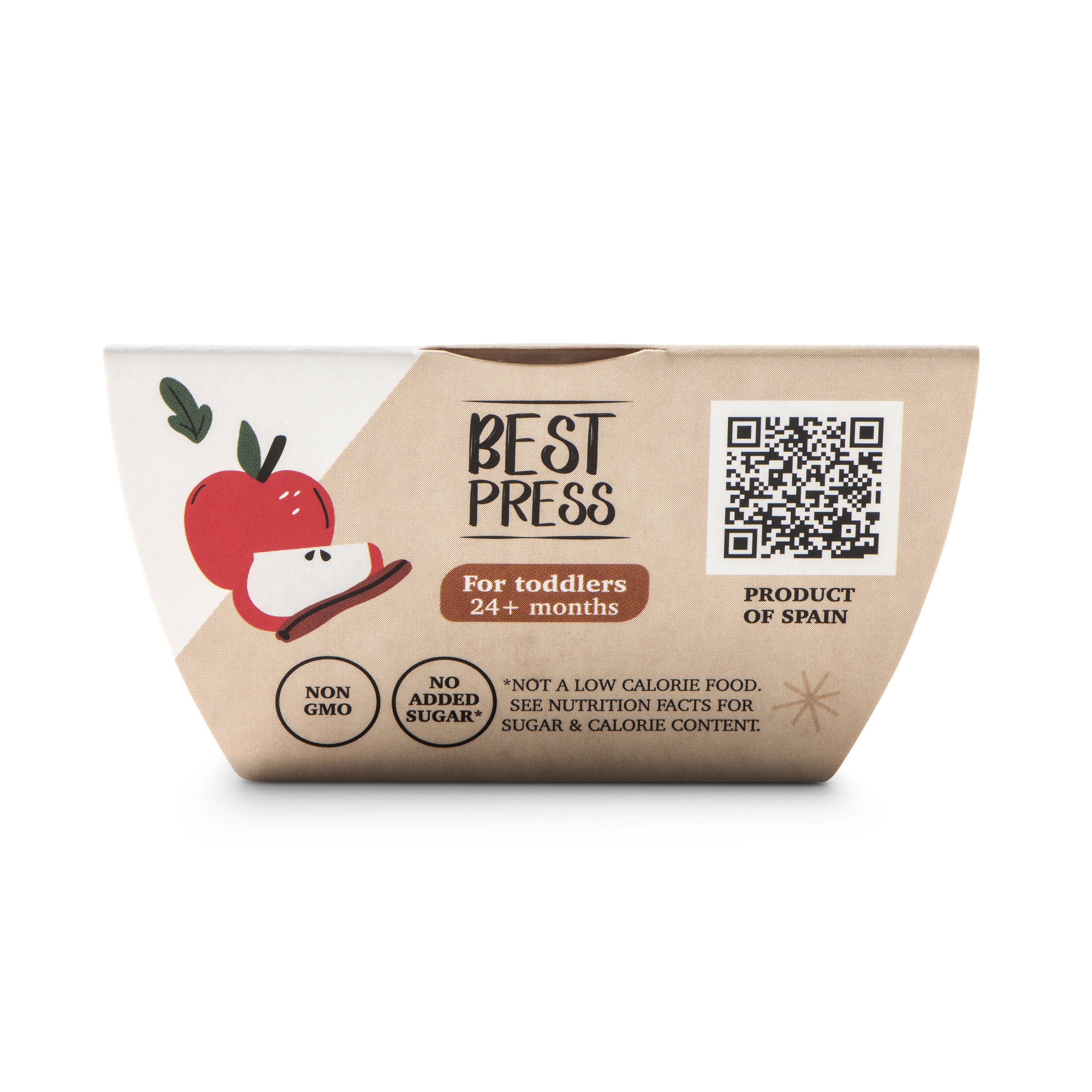 Best Press Fresh Baby Food, Apple, Apple Dices and Cinnamon, For Toddlers 24 Months Plus, 4.6 oz Tub