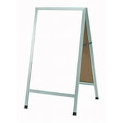Aarco Products Inc. AA-5SW A-Frame Sidewalk Board Features a White Porcelain Markerboard and Clear Satin Anodized Aluminum Frame Size 42 in.Hx24 in.W
