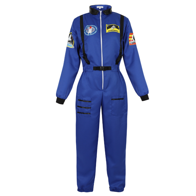 Traje de astronauta para hombre y mujer, uniforme de vuelo, mono espaciador, disfraz de Halloween, talla grande