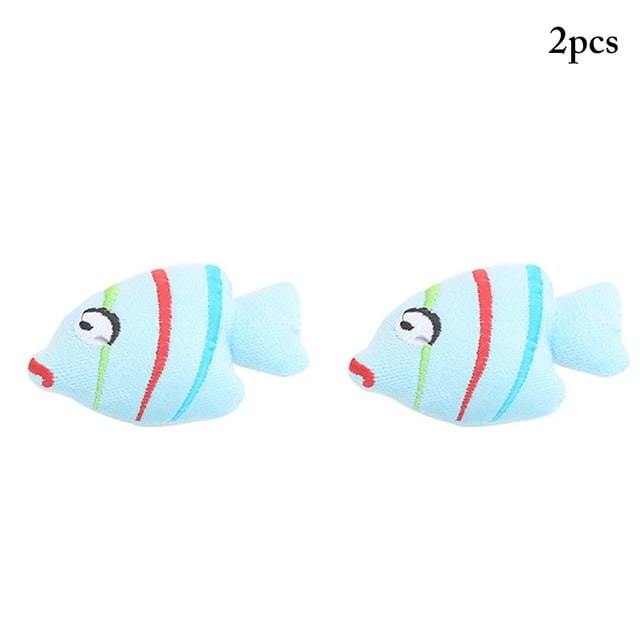 2 Pcs Jouet Poisson Chat Interactif Drôle Jouet en Peluche pour Animal de Compagnie Herbe à Chat Toy Cat Jouet à Mordre