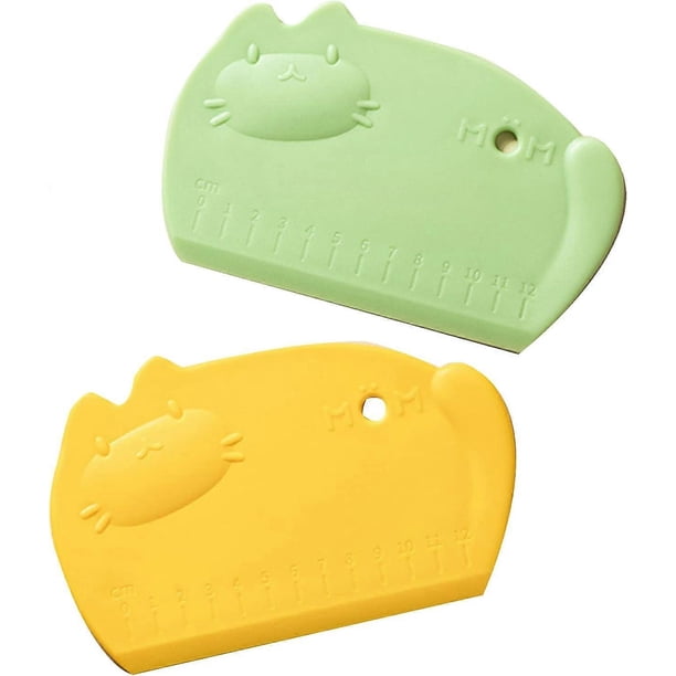 Dough Scraper Food Safe Plastic Dough Cutter,Non-Slip Tabletop Cutter with Measuring Function,Multi-Purpose Kitchen Tool for Dough,Cakes and More,2pcs