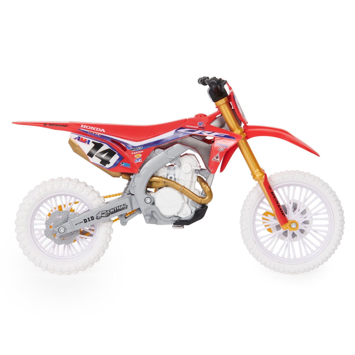 Supercross, Authentic Cole Seely, 1:10 Scale Collector Die-Cast Toy Motorcycle Replica with Race Stand, For Collectors and Kids Age 5 and Up