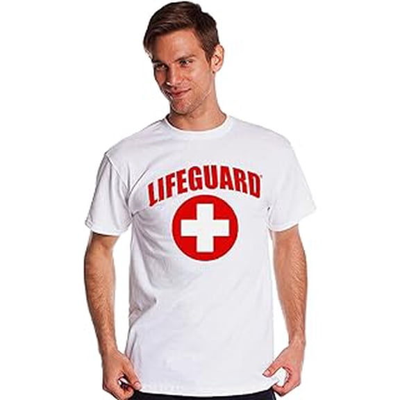 ADULT LIFEGUARD TSHIRT COTTON WHITE LARGE