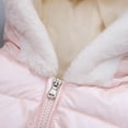 thumbnail image 3 of Ruffled Girls Jacket Coat Loose Winter Warm Soft Collar Hooded Outerwear Light Puffer Jacket for Infants Toddlers Kids Girl 18M-6T, 3 of 10