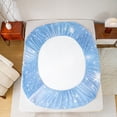 thumbnail image 5 of Manfei Chic Stars Pattern Full Size Sheets,Dreamy Universe Galaxy Bed Sheets,White Blue Sheet Sets For Boy Girls,Ultra Soft Home Decor,4 Pieces, 5 of 7