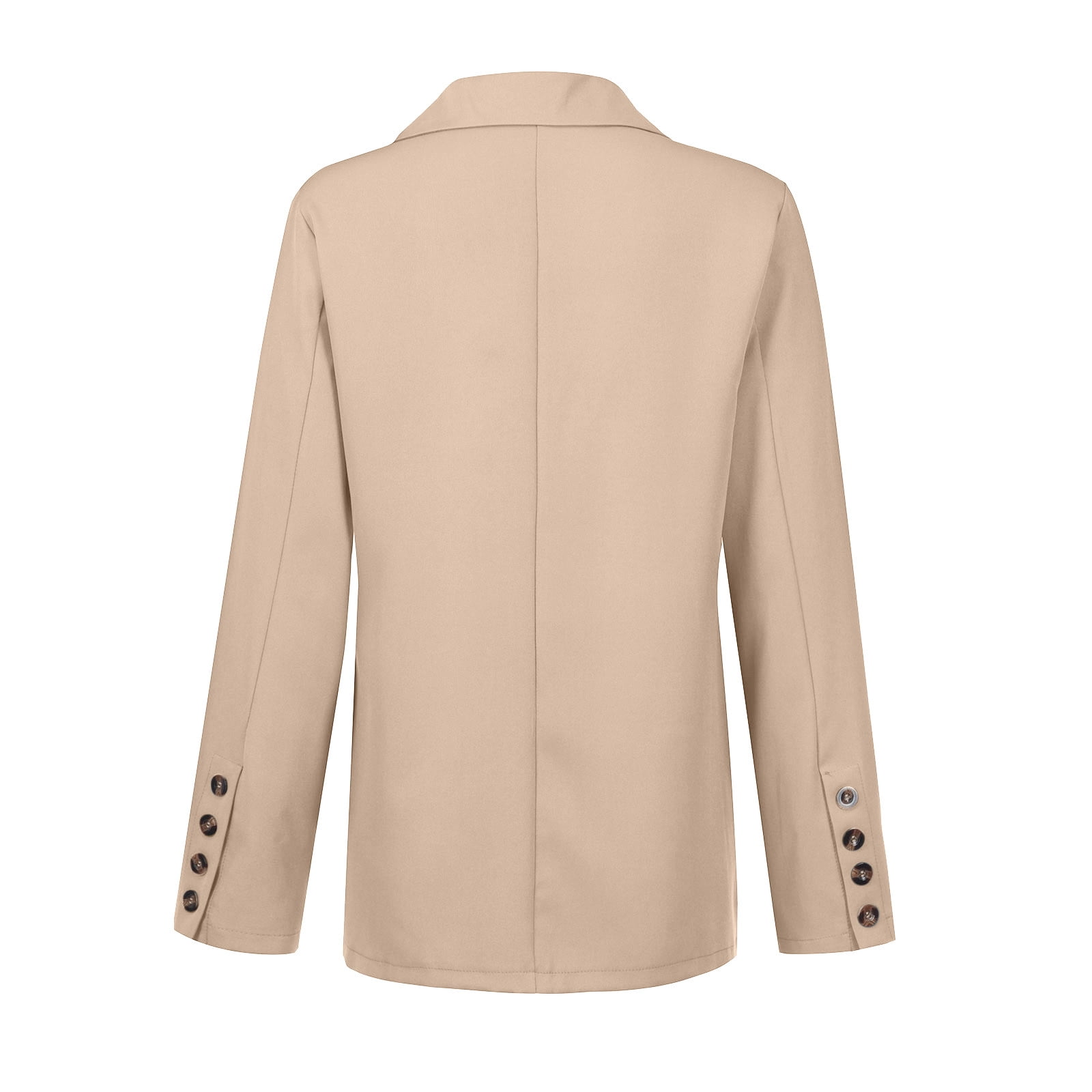 QATAINLAV Women's Blazers Business Casual Jackets Long Sleeve Open Front Cardigan Work Suit 2025 Trendy Blazer with Fake Pockets, Beige, M