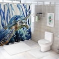 thumbnail image 7 of Awypu Shower Curtain Waterproof Multiple Sizes Coastal Turtle Nautical Beach Sea Turtle Decorative Ocean Themed Watercolor White, 7 of 7