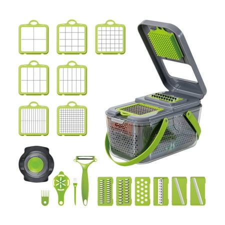 

22 In 1 Multifunctional Vegetable Chopper Manual Chopper With Container Food Chopper Cutter For Onion Garlic Carrot Potato With Egg Separator Peeler Hand Protector Drain Basket 8