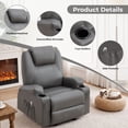 thumbnail image 4 of JMYMRY Recliner Chair with Heat and Massage, PU Leather, Adjustable Angle, Cup Holder, Side Pocket and USB Charge Port for Living Room, Grey, 4 of 9