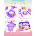thumbnail image 4 of 33PCS Mint Purple Pretend Play Tea Party Set for Kids Plastic Mini Kitchen Food & Dessert Toys, BPA-Free Playset Accessories with Teapot, Cups, Plates, Macarons Role Play Gift for Girls & Boys Ages 3, 4 of 7
