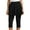 Black, variant on Womens Leggings High Waist Skirted Leggings For Women Solid Color Workout Exercise Fitness Biker Yoga Capri Pants