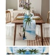 thumbnail image 6 of Beach Palm Tree Table Runner Ocean Coastal Sky Nature Scenery Tablerunners 13 x 120 Inch, Table Decorations Tabletop Scarf for Summer Gathering Holiday Farmhouse Kitchen Dining Decor, 6 of 6