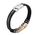 thumbnail image 1 of Flmtop Unique Men Titanium Steel Hand Chain Handmade Bracelet Bangle Club Jewelry Gift, 1 of 10