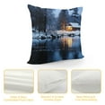 thumbnail image 4 of Fenyluxe Snowy Scene Fashion Style Dirt-Resistant Throw Pillow Covers for Couch Sofa Bed Living Room Bedroom Pillow Covers Winter Pillow Case 1PC 24x24in, 4 of 5