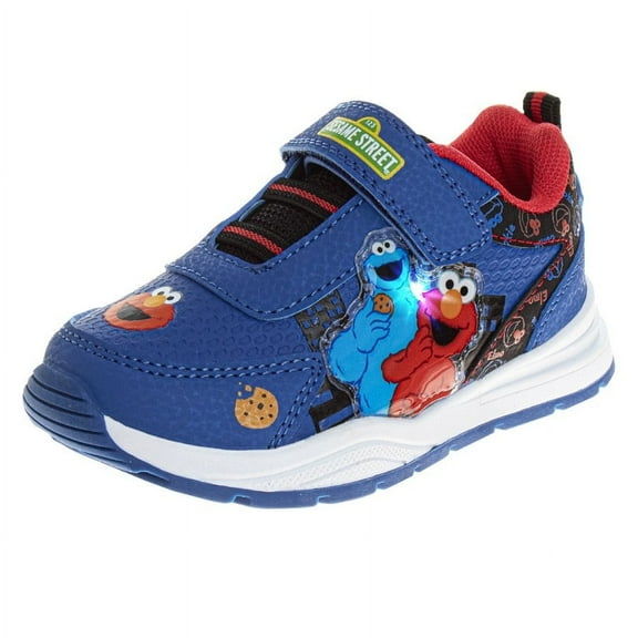Sesame Street Kids Cookie And Elmo Hook And Loop Fashion Sneaker (Toddler Little Kids), Navy, 8