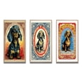 thumbnail image 2 of Designart "Retro Stamp Illustration of a Cute Dachshund VI" Animals Dog Daschund Framed Wall Art Set Of 3 - Black Dog Daschund Frame Canvas Set For Living Room Decor, 2 of 6