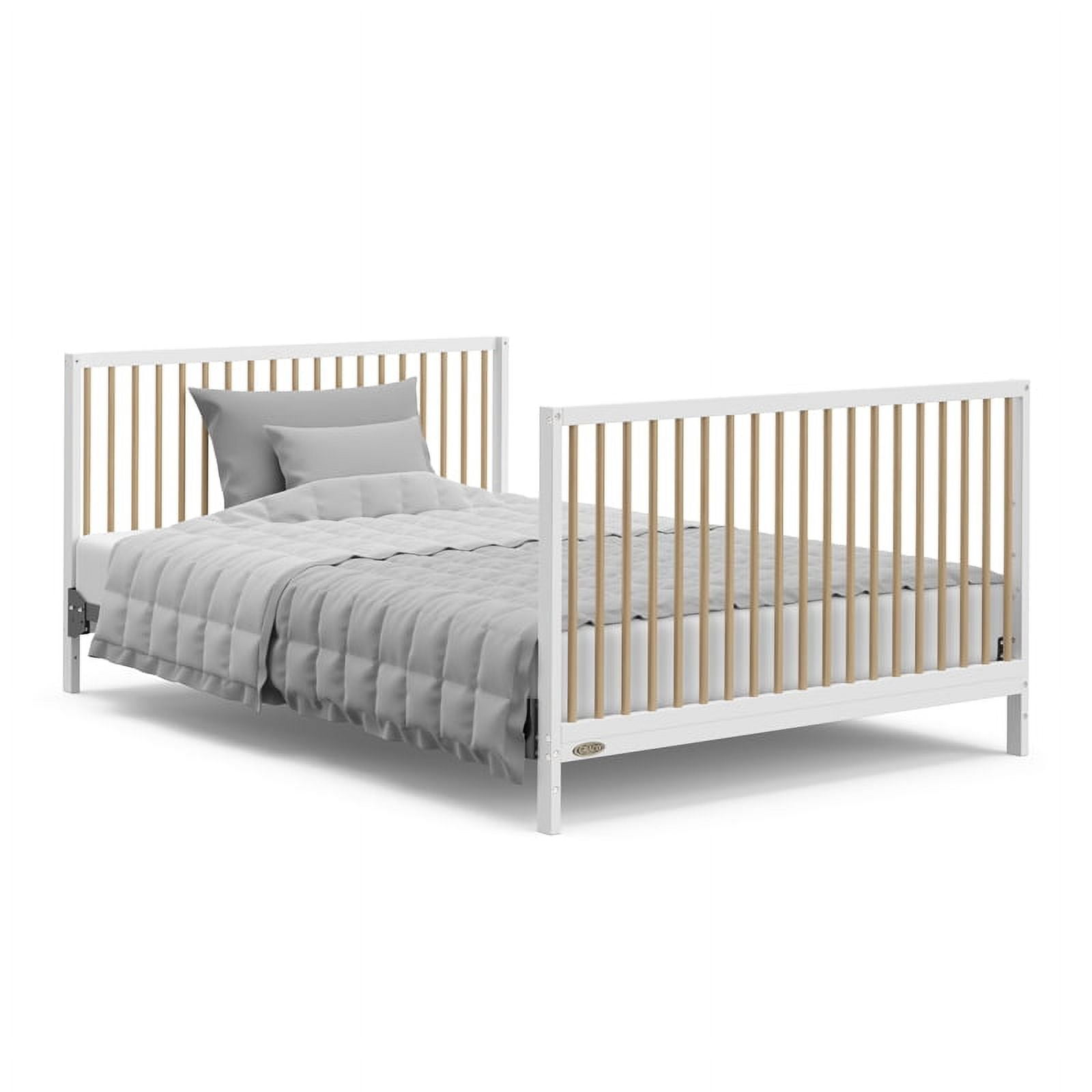 Graco Teddi 5-in-1 Convertible Baby Crib with Drawer, White with Driftwood