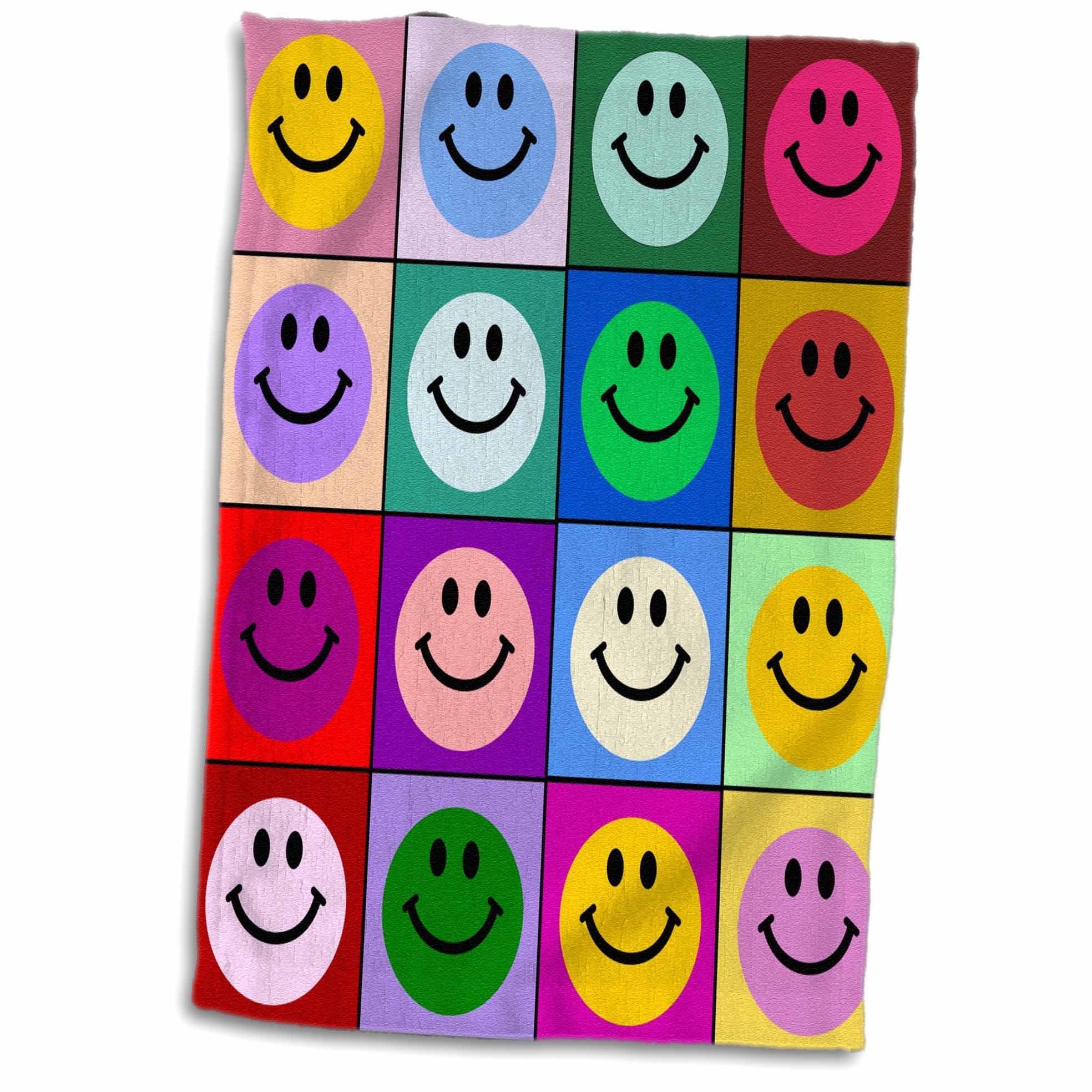 3drose Colorful Smiley Face Squares Warhol Style Happy Rainbow Smilies Bright Multicolored Multicolor Towel 15 By 22 Inch Walmart Com Walmart Com