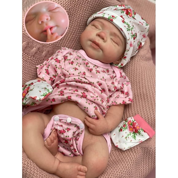 Muñeca de silicona Abenduot Pascale de 45 cm con boca abierta