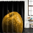 thumbnail image 2 of Yellow Fruit Bathroom Shower Curtains with 12 Hooks Polyester Waterproof Shower Curtain for Stalls and Bathtubs Modern Minimalist Decor Black Background Decorative Bathroom Curtain 72x72 Inches, 2 of 9