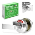 thumbnail image 2 of VIZILOK Conforme ADA, Indicateur de Sortie Unique Verrou de Confidentialité C5FS-L Durable ANSI Grade 2 Comp Commercial Droitier Non Réversible en Utilisation Ou Levier à Bouton-Poussoir - Chrome Satiné, 2 of 4