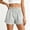 Gray, variant on Vivianyn HD Women's Ruffled Hem Striped Shorts, Elastic Waist Casual Loose Fit Summer Bottoms with Pockets,Black,Size S-XXL