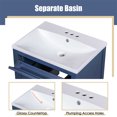 thumbnail image 3 of 24'' Bathroom Vanity with Sink, Modern Bathroom Sink Cabinet with Flip Drawer, U-shaped Drawer and Shelf, Single Sink Bathroom Vanity, Easy to Assemble, Blue, 3 of 18