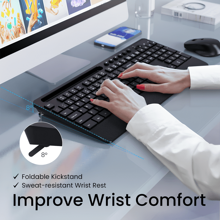 VicTsing Wireless Keyboard & Mouse Combo, 104-Key photo 3
