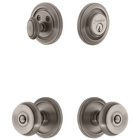 Grandeur Cirbou_Sp_Eset_238 Circulaire Solid Brass Single Cylinder Keyed Entry Knobset And