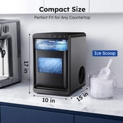 Simzlife Nugget Ice Maker Countertop, 44lbs per Day Soft Chewable Pebble Nugget Ice Machine, One-Touch Self-Cleaning with Touch Screen for Home, Kitchen, Office, Stainless Steel, Black