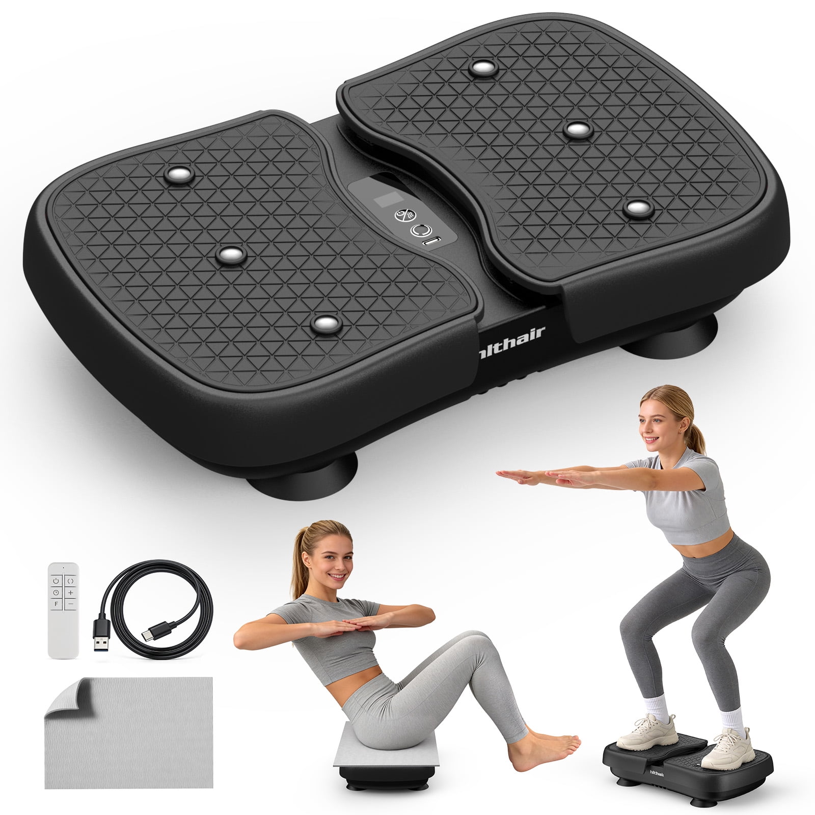 BEF Vibrating Plate Exercise Machine with LED Display, 199 Adjustable  Speeds Power, 300 lbs 150 Watts, Shake Board Sport Gym for Women and Men,  Pink - Walmart.com