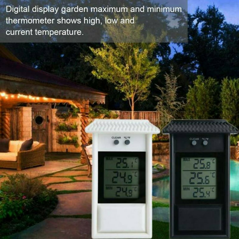 Digital Display Max Min Greenhouse Thermometer Garden Indoor