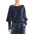 thumbnail image 1 of Joie Womens Lyndell Velour Sweatshirt, Blue, X-Small, 1 of 1