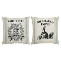 VHC Brands Rabbit Grainsack Pillow Cover Set of 2 20Lx20W