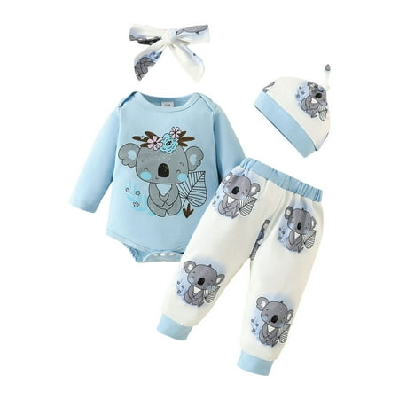 

Baby Sleepers Gender Neutral Clothes Baby Girl Onesies Crawl suit baby print toddler cartoon set Blue 3M