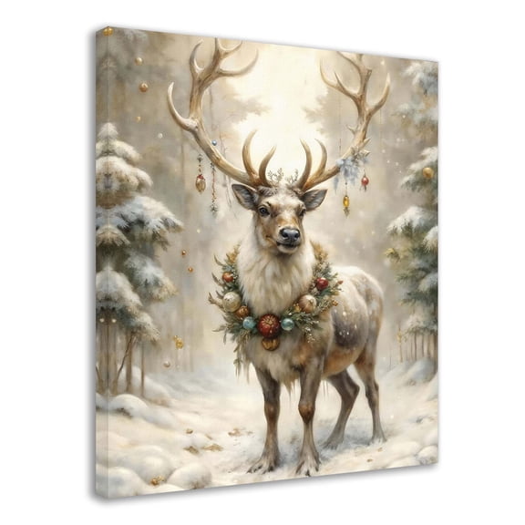 Reindeer Canvas Prints Wall Art Decor Christmas Poster for Living Home Room Wall Decoration - 8x10 inches Framed Canvas