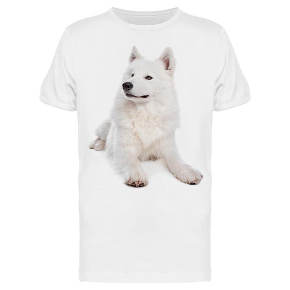 Samoyed Dog, Laid Down T-Shirt Men -Image by Shutterstock, Male Small