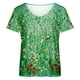 thumbnail image 4 of Fiudx Tops para Mujer Camiseta Estampada a La Moda para Mujer, Blusa de Manga Corta, Tops Informales con Cuello Redondo, 4 of 4